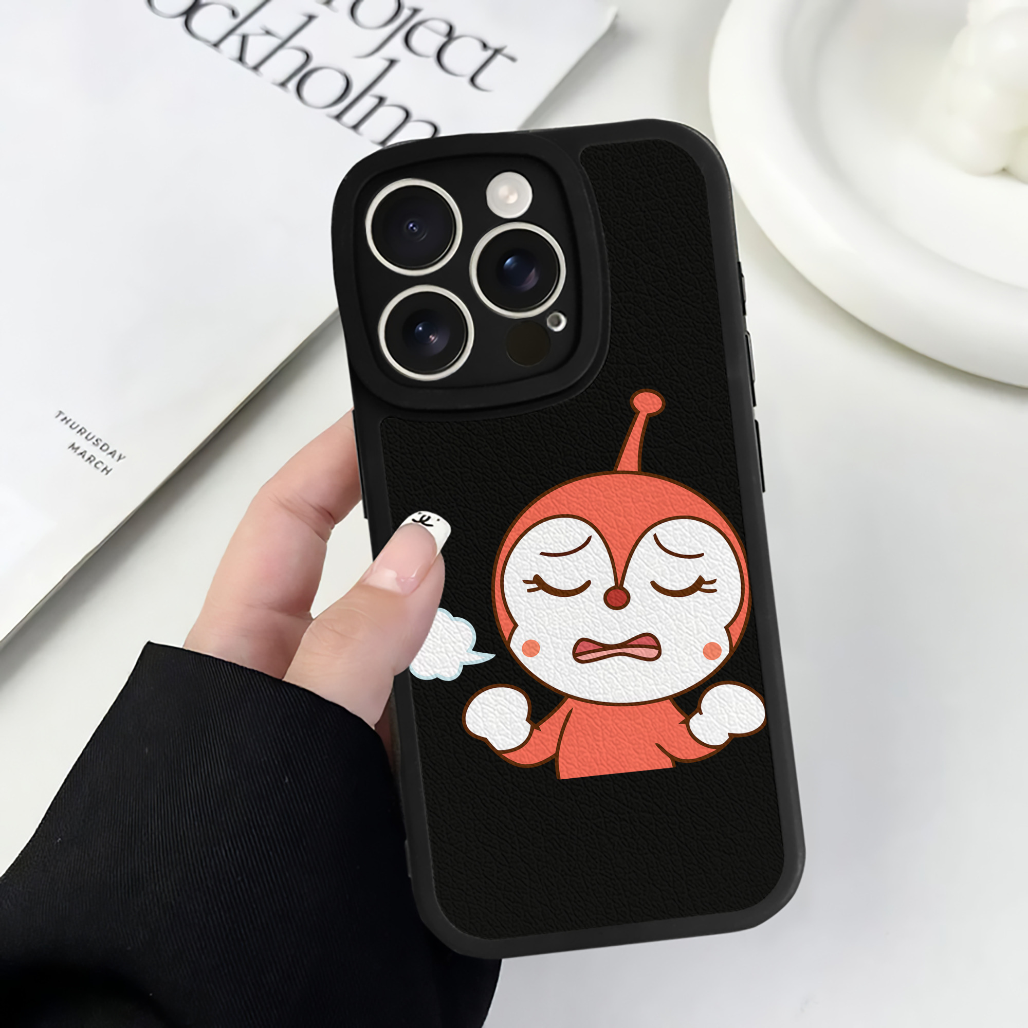 （画像用） アンパンマン Anpanman 【iPhone 16シリーズ対応】シリコンスマホケース（レザー調） 材質：シリコン